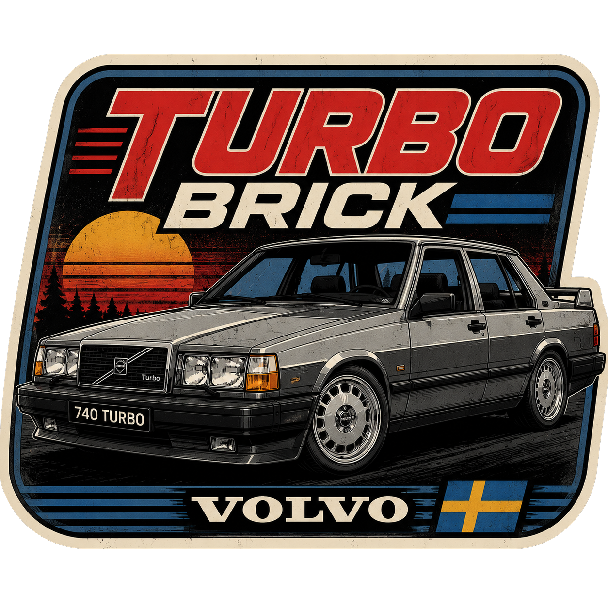Sticker #14 Turbo Brick Volvo (berline)